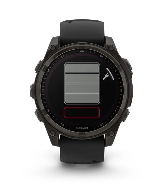 Умные часы Garmin Fenix 8, 47 мм, Solar, Sapphire Carbon Gray DLC Titanium with Black/Pebble Gray Silicone